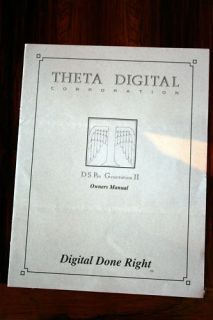 theta digital ds pro generation ii dac manual orig time