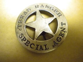 TEXAS RANGER SPECIAL AGENT LAW BADGE REPRODUCTION