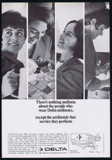 1967 Delta Airlines Stewardess Nothing Uniform Ad