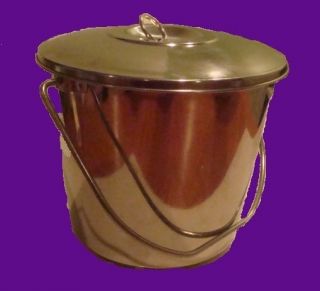Stainless Steel Milk Pail Bucket With Lid 6Qt New