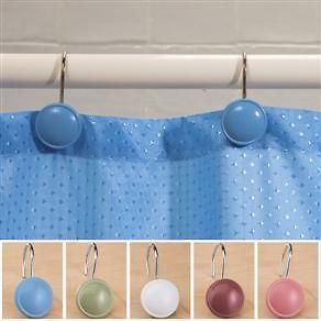   Shower Curtain Hooks Set of 12 Blue, Rose, Sage, Burgundy, or White