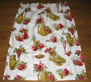 Newly listed TWO 2 VINTAGE CURTAINS NOVELTY KITCHEN PRINT Fruit Cherry 