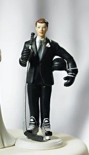   Hockey Player Groom Figurine Wedding Cake Topper Can be Customized