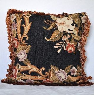 20x20 Custom Made Floral Wool Petitpoint Needlepoint Decorative 