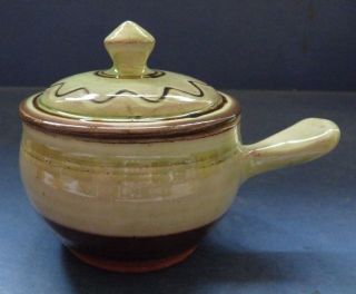WINCHCOMBE POTTERY LIDDED BOWL WITH HANDLE BY SYDNEY TUSTIN