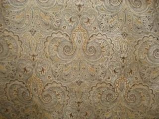 paisley grey cream tan brown gold soft chenille fabric time