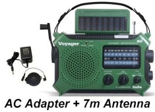 Kaito Voyager Wind Up Emergency Radio Complete Kit KA500GRN + Antenna 