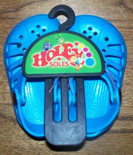 holey soles critters blue sz 4 5 child new