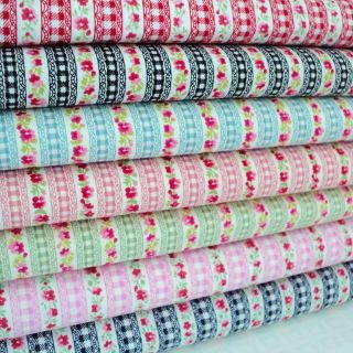 garland gingham vintage stripe roses cotton fabric m more options