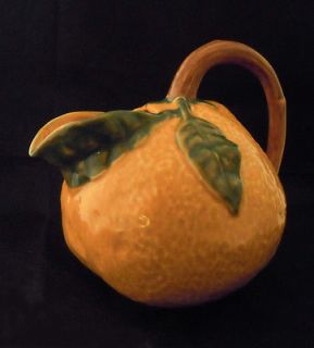   listed vintage ceramic dansk st tropez handpainted pitcher orange