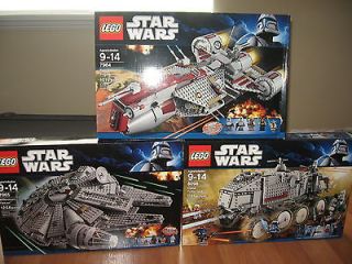 Newly listed 3 New Star Wars Lego Turbo Tank #8098, Millennium Falcon 