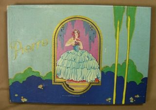 Vintage Art Deco Stationery Box Crinoline Lady Pierre Rexall Cardboard