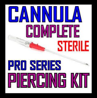 PRO STERILE *CANNULA Needle Piercing Kit*  Choose Piercing/Jewellery 