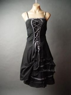 victorian goth steampunk lolita bustle corset dress s