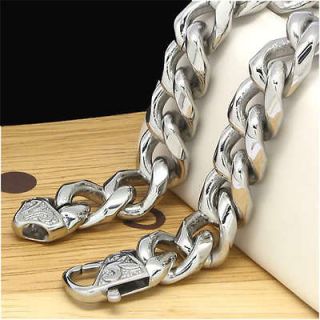   SUPER CUT Stainless Steel CUBAN CURB CHAIN Necklace 23.5 12mm 120g