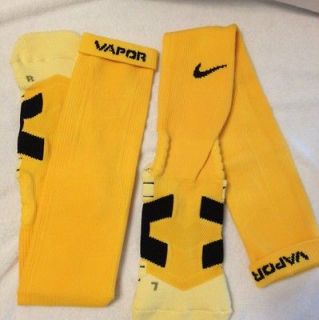 New Nike Elite Vapor Football Socks Yellow with Black Stripe Large 8 