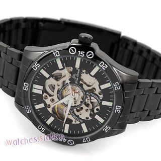   Steel Mens Automatic Mechanical Watch Skeleton New Army Cool Gift