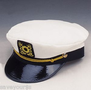 nautical navy captains yacht sailing boat skipper hat w