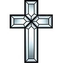 Christmas Cross 4 Piece Clear Bevel Cluster Stained Glass Supplies