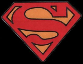 superman large chest logo patch 9 x 7 new time