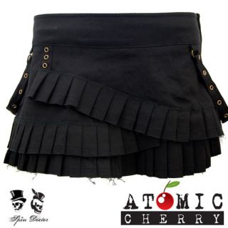 Spin Doctor Steampunk Mini Skirt Ruffle Black Gothic Costume Punk 