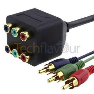rca rgb component video splitter 1 male to 2