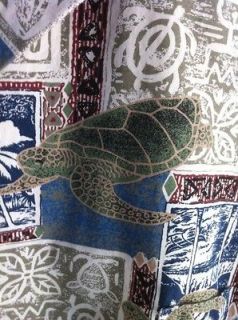 Royal Creations Tortoise Turtle HibiscusTiki Palm Tree 5X Hawaiian 