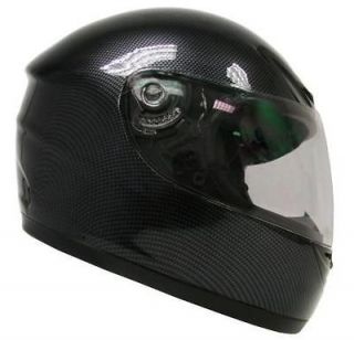   XL Black Carbon Fiber Motorcycle Full Face Street Sport Bike Helmet