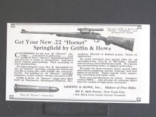 1931 GRIFFIN & HOWE .22 Hornet Springfield 1903 Custom Rifle magazine 