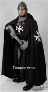 Medieval KNIGHT OF ST. JOHN TUNIC & CAPE Maltese X   SCA Costume 