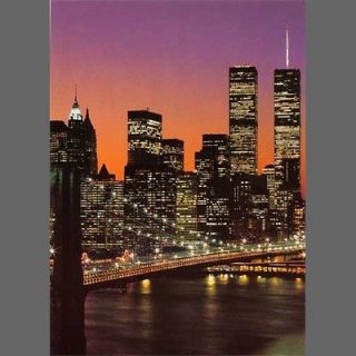 New York Manhattan Skyline Wall Mural Wallpaper Poster, 4 Parts