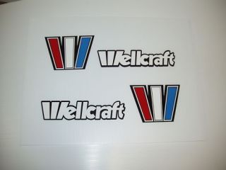 wellcraft huge set new white outlined w boat decals time
