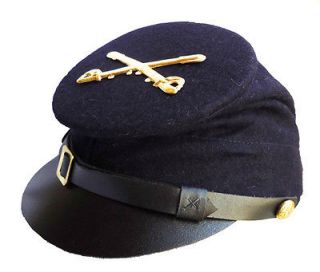 AMERICAN CIVIL WAR UNION CAVALRY FORAGE CAP HAT WITH METAL BADGE 