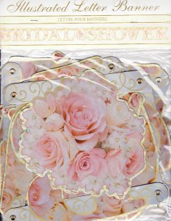 BRIDAL SHOWER FLOWERS 7 FOOT BANNER Party Decoration Wedding Letter 
