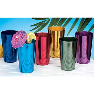 new retro jewel aluminum colored tumblers cups set of 6