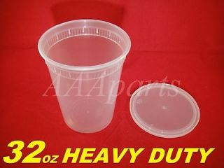 32 oz Plastic Deli Food Soup Portion Container DELItainer Cups and 
