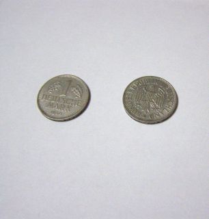 1950 German 1 Deutsche Mark D Germany DM Coin Your Getting (2) Coins 