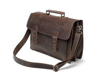Vintage Style Leather Briefcase Messenger Laptop Bag Business Satchel 