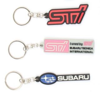 Subaru STI WRX emblem badge keyring keychain red pink 