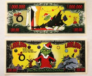 Dr. Seuss The Grinch   How The Grinch Stole Christmas $1,000,000 Green 
