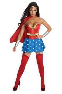 NEW Womens Superhero Costume Wonder Woman Licensed Deluxe Corset 