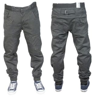 new mens branded eto em331 grey cuffed denim chino jeans