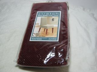 Sure Fit Stretch Short Dining Room Chair Cover   Stretch Burgundy NIP