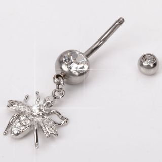 316L Surgical Steel Belly Navel Barbell Button Bars Ring Spider Dangle 