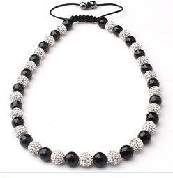   necklace 10 mm swarovski crystal bead and hematite+ Free earring