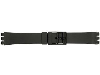17mm black swatch plastic watch strap with pins from united