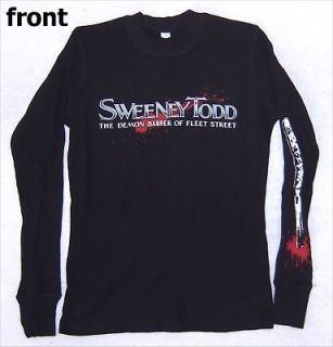 sweeney todd demon barber thermal shirt large new movie time
