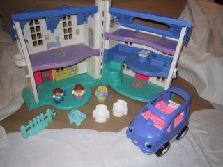 Fisher Price Little People Home Sweet House Purple Sounds Van Set Lot 