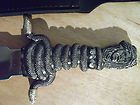 Tomahawk Dagger, Handle has a Snake wrapped around a Lady, 2 Tone 