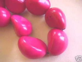 pink tagua nut vegetable ivory wood beads 6pc 40mm time